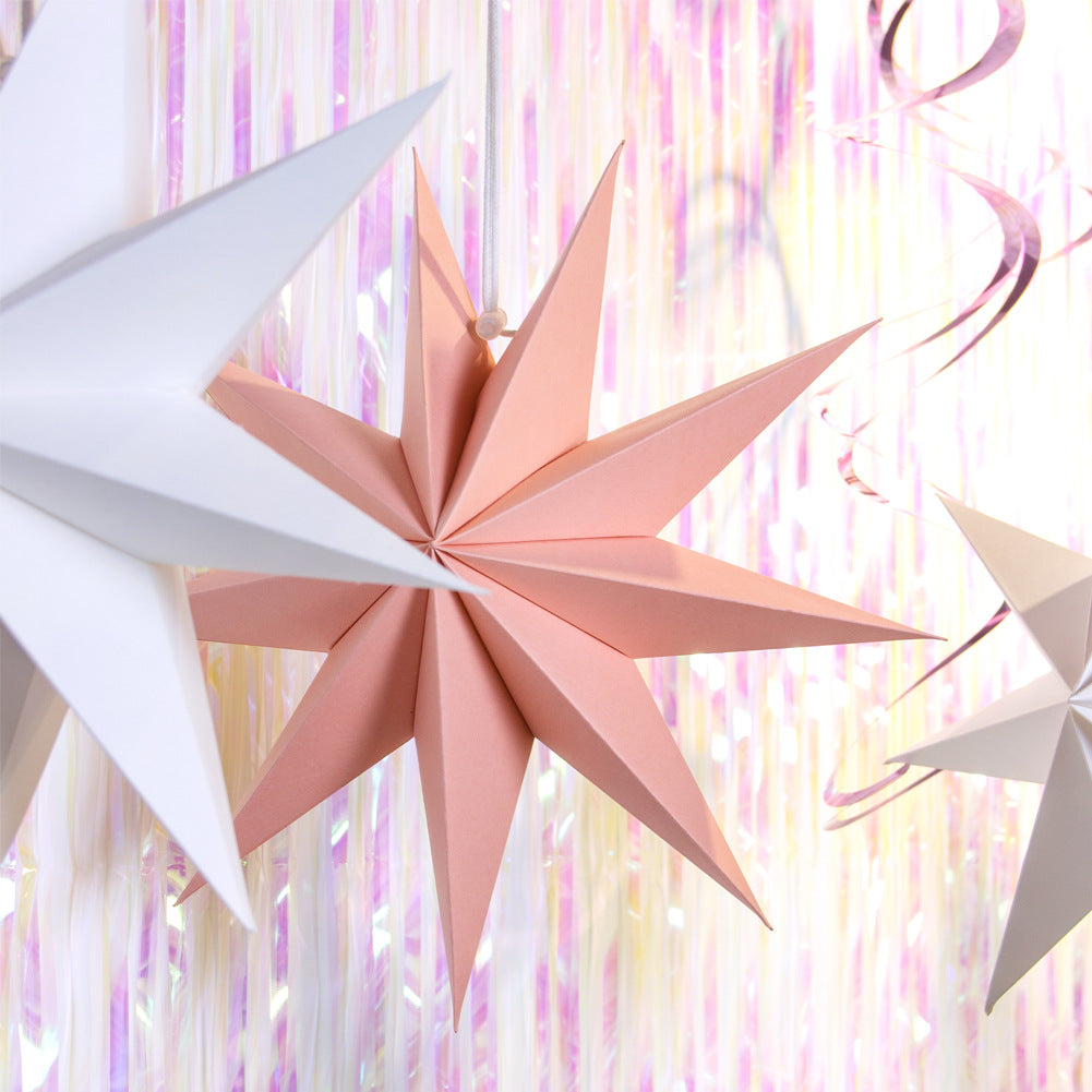 3D Paper 9 Point Star Lantern For Wedding Decor Birthday Party Decoration Christmas Halloween Party 3D Paper 9 Point Star Lantern For Wedding Decor Birthday Party Decoration Christmas Halloween Party